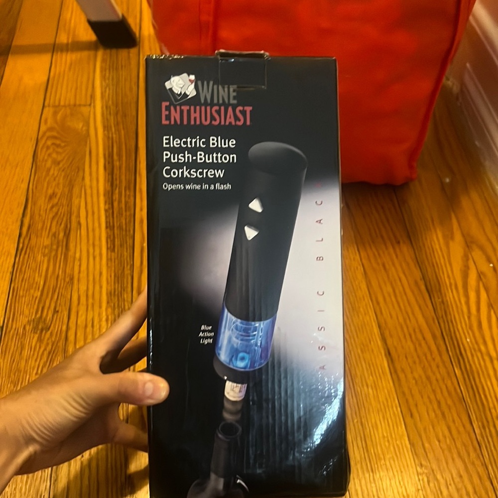 Electric Blue Push-button Corkscrew